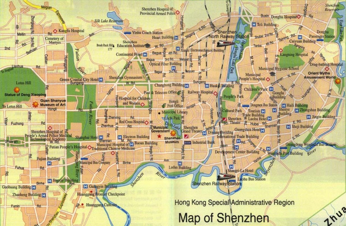 mappa della città di Shenzhen