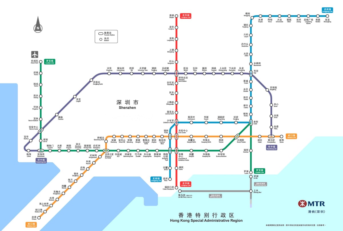 Ferroviaria di Shenzhen mappa