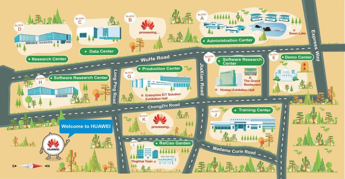 mappa di huawei a Shenzhen 