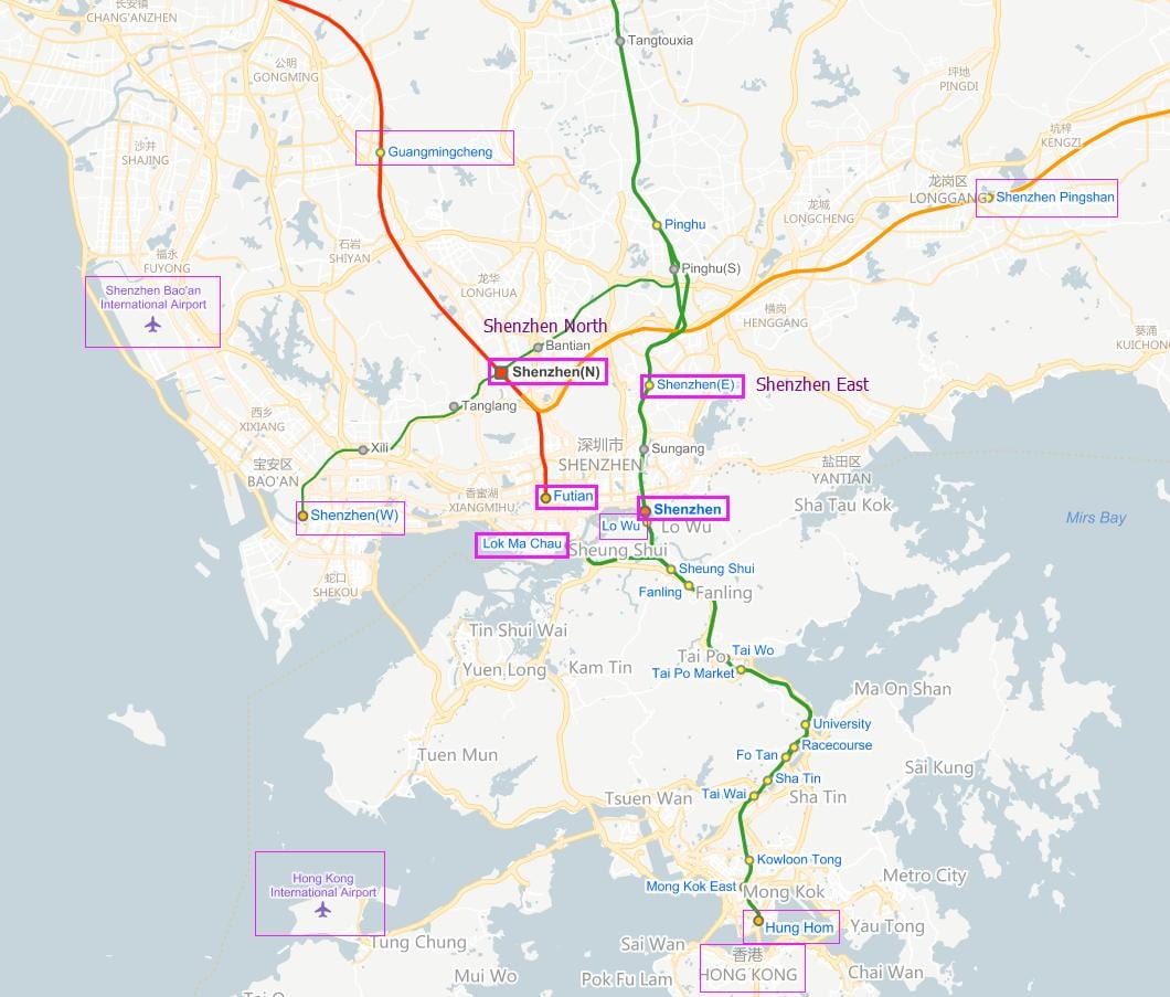 szx aeroporto mappa