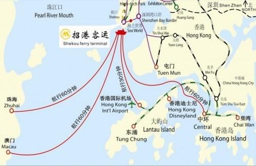 mappa di shekou ferry terminal