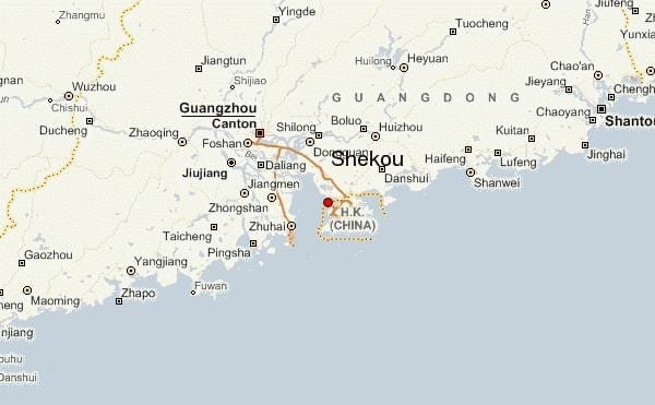 shekou Cina mappa