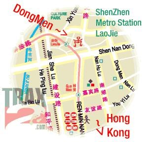 dongmen mercato di Shenzhen mappa