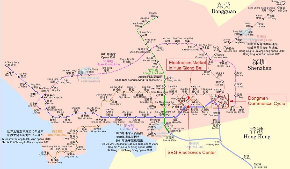 mappa di Shenzhen electronics di mercato