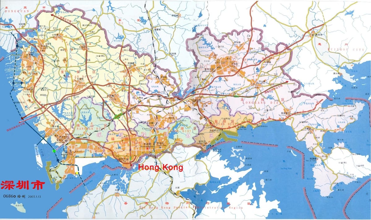 mappa di Shenzhen ems China