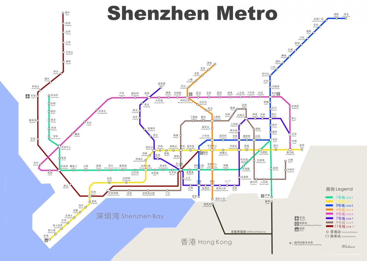 mappa di metropolitana di Shenzhen