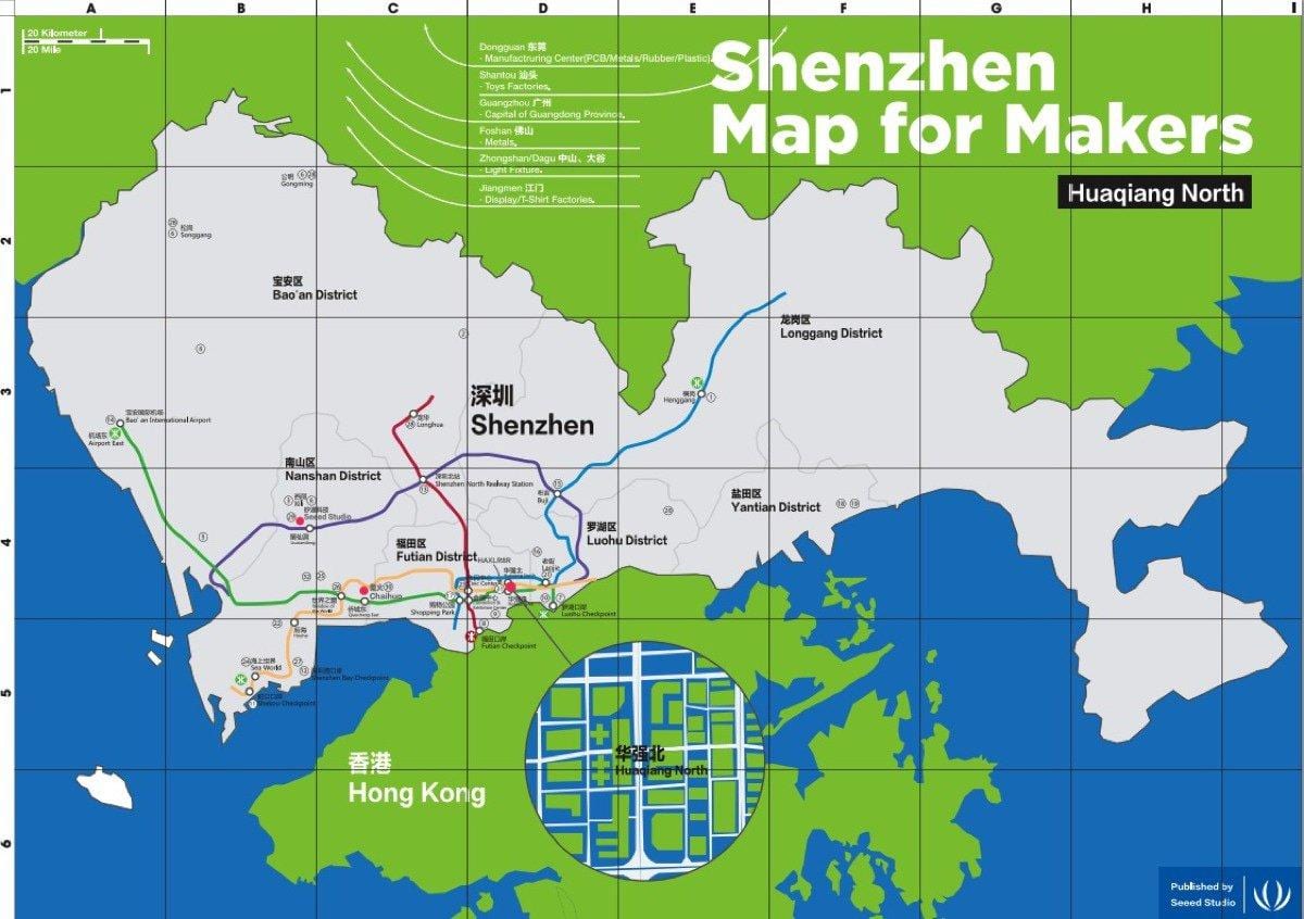 mappa di Shenzhen mappa per produttori di