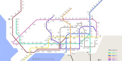 Shenzhen mappa della metropolitana 2016
